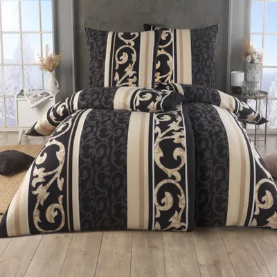 Produktbild von 4 tlg Warme Microfaser Fleece Winter Bettwäsche 135x200 + 80x80 viel Auswahl, Design - Motiv:Design 19