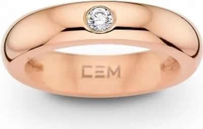 Produktbild von Titan Ring für Damen, roségoldfarben, mit Zirkonia Stein, Modell CT6-008, Größe 56