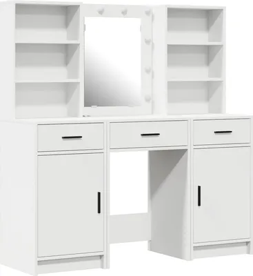 Produktbild von Möbel 3-tlg. Schminktisch-Set Weiß Holzwerkstoff - Schminktische 3334290