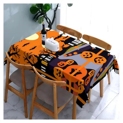 Obrázok produktu pre Dekoratívna obrus s motívom tekvíc, ideálna na Halloween, s rozmermi 137,2 x 182,9 cm, vhodná na rodinné oslavy, pikniky, kaviarne a narodeninové oslavy