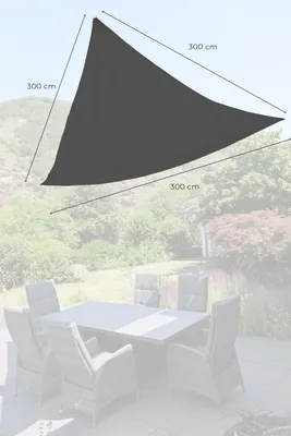 Produktbild von GO-DE Textil, Sonnensegel Dreieck, Einzelset, Farbe: anthrazit, Maße ca.: 300 cm x 300 cm x 300 cm