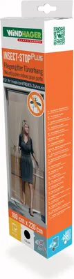 Immagine prodotto di Windhager zanzariera Plus porta a lamelle / tenda zanzariera, 100 x 220 cm, antracite (1 pezzo)