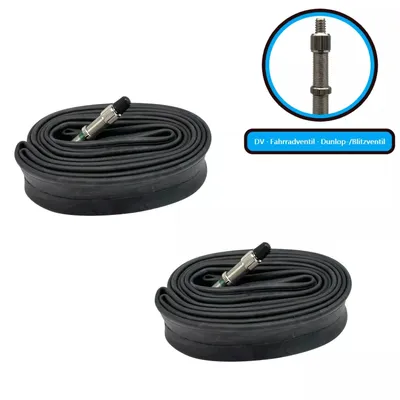 Produktbild von 2er Set Fahrradschlauch 28 Zoll 28x1,10 bis 28x1,75 Zoll (28/47-622/635) 700x28c-45c mit DV Fahrrad-/ Dunlopventil