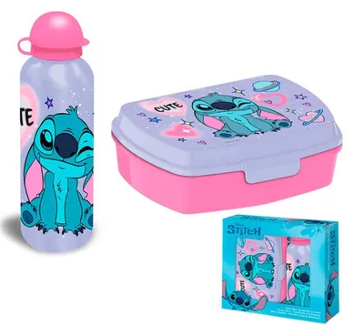 Produktbild von Disney Stitch Aluminiumflasche+ Lunchbox