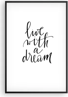 Produktbild von Gerahmtes Poster - Schwarzer Rahmen - Handschriftlich Live Ein Traum - 61x91,5 cm - Wand Bild - Wanddeko - Wandbilder - Kunstposter - Wandposter - Bilderrahmen - Bilder - Kunstdruck - P2BPA61x91-4423