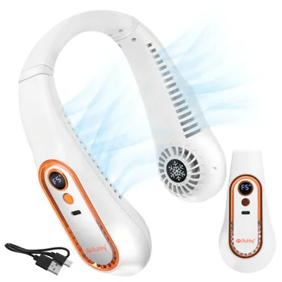 Obrázek produktu pro Ventilátor na krk, přenosné bezdrátové chlazení s nabíjením přes USB-C