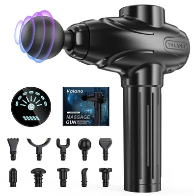 Productafbeelding van Massagepistool massage gun - 10 massagekoppen - 7 snelheden - Zwart