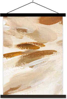 Produktbild von MuchoWow® Textilposter Farbe - Malerei - Braun 120x160 cm mit schwarzem Rahmen - Magnetischer