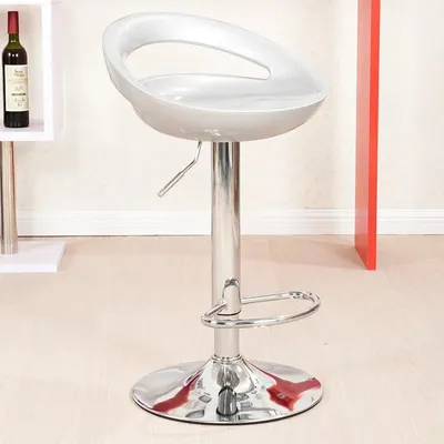 Produktbild von Barhocker/Barstuhl Set 2 - Höhenverstellbar - 360° drehbar - Fußstütze - Metallgestell - Modernes Design - Grau