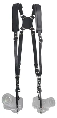 Image de Omgoods - Sangle double en cuir réglable pour appareils photo reflex numériques (DSLR)