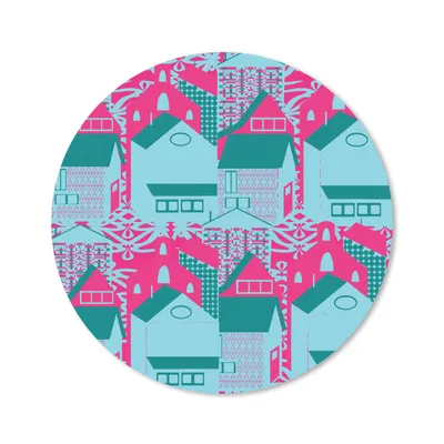 Produktbild von MuchoWow® Mauspad Mousepad Muster - Abstrakt - Haus 50x50 cm - Mousepads - Maus Mat - Pad - Mausunterlage - Vinyl