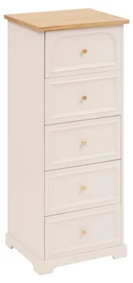 Obrázek produktu pro Komoda se 5 šuplíky MOHEA, 45 x 39 x 113 cm, béžová