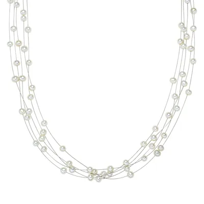 Produktbild von Valero Pearls Perlen-Kette Sterling Silber Süßwasser-Zuchtperle 00400310