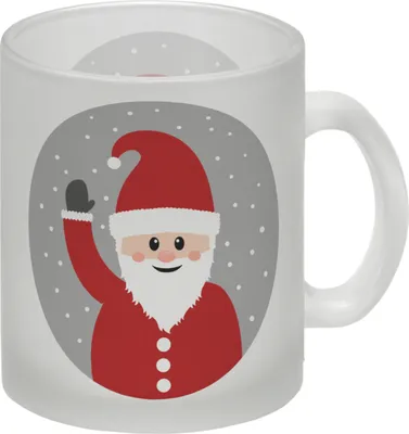 Produktbild von Weihnachtsmann im Schnee Glas Tasse