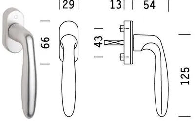 Image de Poignée de fenêtre Verona F1 aluminium argent - HOPPE - 759279
