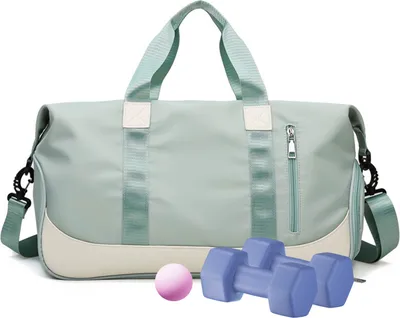 Produktbild von Damen Sporttasche Faltbare Reisetasche mit Schuhfach und Nassfach, Wasserabweisende Weekender Gym Travel Bag Handgepäck Tasche Trainingstasche Grün