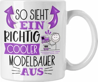Produktbild von Trendation - Modelbauer Tasse So Sieht Ein Richtig Cooler Modelbauer Aus Geschenk Lustiger Spruch Geschenkidee (Weiß)