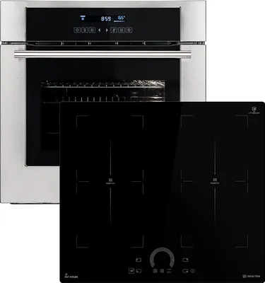Produktbild von Autarkes Herdset: 60cm Einbaubackofen EB8015ED + 59cm Induktionskochfeld IH85904FZ / Grill / Heißluft / Teleskopauszüge / Automatik-Timer / 2-fach Wärmeschutzverglasung / SET8015IH594FZ