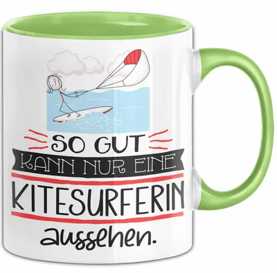 Produktbild von Kitesurferin Geschenk Tasse So Gut Kann Nur Eine Kitesurferin Aussehen Geschenkidee Geburtstag Weihnachten Lustig (Grün)