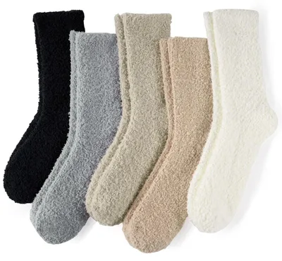 Produktbild von Kuschelsocken Damen 5 Paar Bettsocken EU 35–43 Korallenfleece Neutralmix