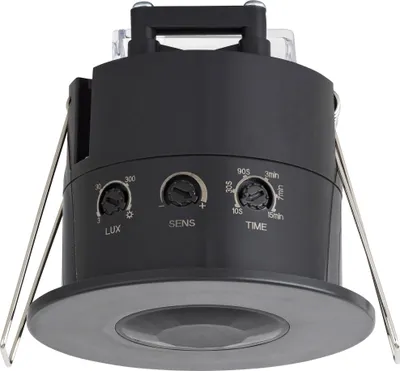 Produktbild von Bewegungsmelder 360° 6m Unterputz Decke Einbau Infrarot Sensor grau IP54 SEBSON