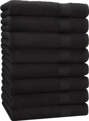 Produktbild von Betz 8 Stück Handtücher 50x100 cm PREMIUM  100% Baumwolle  Farbe: schwarz