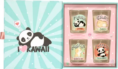 Image de Coffret cadeau 4 bougies parfumées Kawaii
