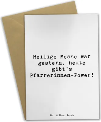 Produktbild von Mr. & Mrs. Panda babykarte Spruch Pfarrerinnen Power - Weiß - Geschenk, weihnachtskarten, Inspiration, Geschenke für Berufstätige, glückwunschkarten, Pfarrerinnen-Power
