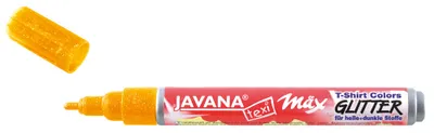 Produktbild von Kreul Javana texi mäx Glitter Stoffmalfarbe helle & dunkle Stoffe sonnegelb