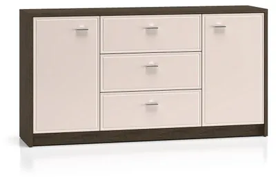 Produktbild von Buffet Kaius mit 3 Schubladen und 2 Türen, Kaschmir und Dunkles Holzoptik, 160cm