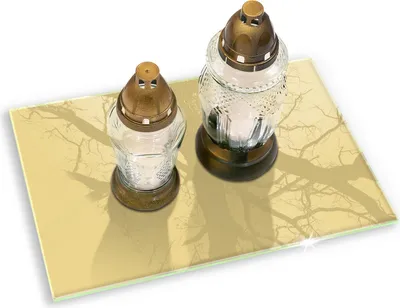 Produktbild von Grabkerze Untersetzer Glastafel Gummifüße Motiv - 80x52 cm - Gelb
