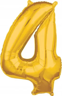 Zdjęcie produktu dla Balon foliowy 26" złota cyfra "4", 1 szt.