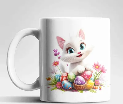 Produktbild von Ostern Katze Ostereier Kaffeetasse Teetasse Tasse Geschenkidee 325 ml – Katze-04