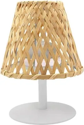 Image de Lampe de Table sans Fil, LUMISKY IBIZA, H26 cm, Bambou Naturel, LED Blanc Chaud et Blanc, Dimmable