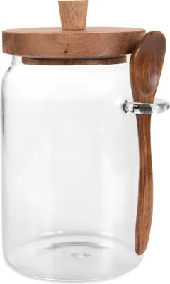 Produktbild von HOMLA CARLOS Glasbehälter mit Akazienlöffel 0,9 l