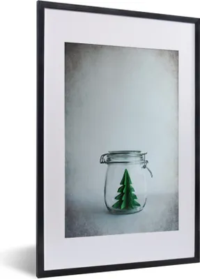 Produktbild von MuchoWow® MuchoWow® Gerahmtes Poster Illustration - Weihnachtsbaum - Kunst 40x60 cm - Poster mit zchwarzem Bilderrahmen - Poster in Rahmen