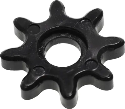 A black plastic coupling part for a slow juicer.