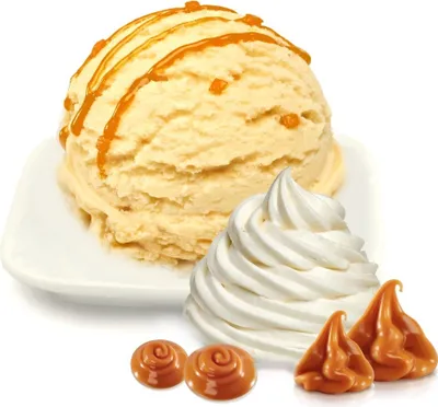 Produktbild von Karamell Sahne Low Carb Eis Pulver Vegan Zucker-, laktosefrei 333 g