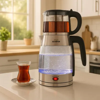 Produktbild von Schäfer 2-in-1 Teekocher 1,8 Liter Glas