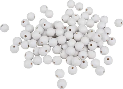 Immagine prodotto di Meyco 85 perle di legno bianche resistenti al sudore e alla saliva in materiale naturale da 8 mm