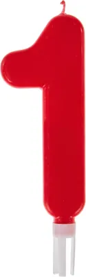 Image de Bougie d'anniversaire numéro 1, rouge, pour gâteaux, 15 cm