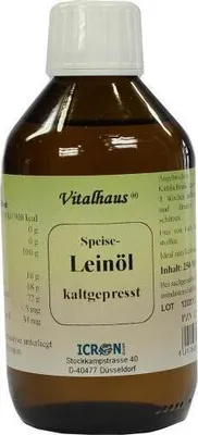 Obrázek produktu pro Lněný olej lisovaný za studena Vitalhaus 250 ml
