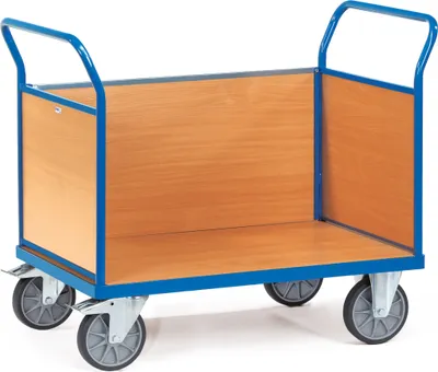 Produktbild von Fetra Dreiwandwagen 600 kg Ladefläche L x B 1200 x 800 mm Holzwerkstoffwände