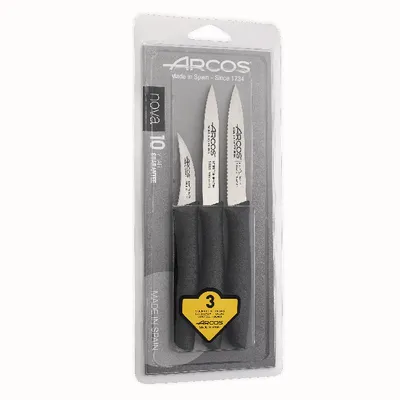 Image de Blister 3 Couteaux Office Arcos Nova Lames Acier Inoxydable Nitrum® Haute Performance - Arcos Hermanos