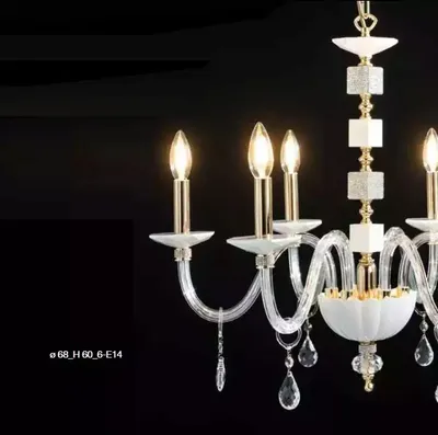 Obrázok produktu pre Závesný luster biely krištáľový luster lustrové svietidlá