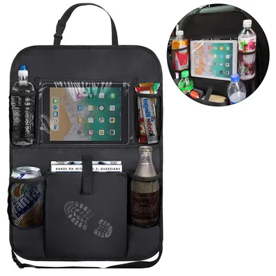 Produktbild von 2er-Set Rückenlehnenschutz Auto Kinder,Autositz Organizer mit Netztasche, Aufbewahrungsbeutel für Tablet, Kickschutz