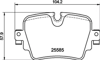 Produktbild von HELLA Bremsbeläge Satz Hinten Bremsklötze für JAGUAR XJ (X35, J12, J24) 8DB 355 021-161