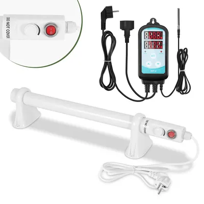 Image de Jayseuw Chauffage de serre 55W Avec régulateur de température numérique 3000W Chauffage électrique à tige blanc pour serres Installation flexible
