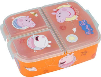 Produktbild von Dětská krabička na oběd se 3 přihrádkami Peppa Pig v oranžové barvě Snídaňový box