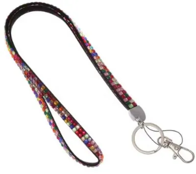 Produktbild von Multifarbige Lanyard-Neckband 10mm mit Karabinerhaken für ID-Karten, Autoschlüssel und Zugangskarten.